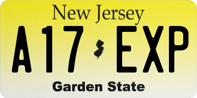 NJ license plate A17EXP