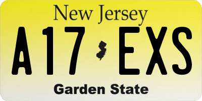 NJ license plate A17EXS