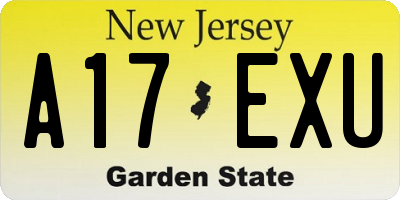 NJ license plate A17EXU