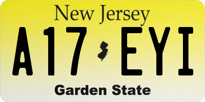 NJ license plate A17EYI