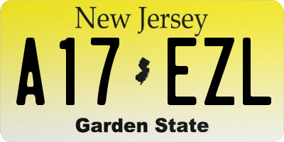 NJ license plate A17EZL