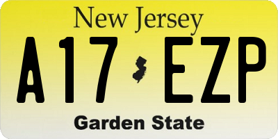 NJ license plate A17EZP