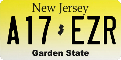 NJ license plate A17EZR