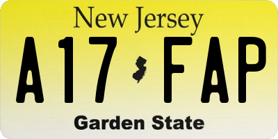 NJ license plate A17FAP