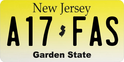 NJ license plate A17FAS