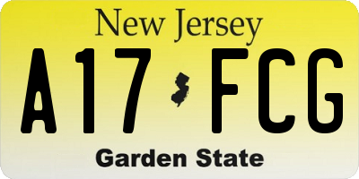 NJ license plate A17FCG