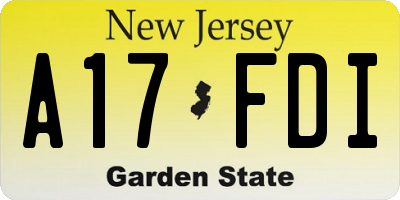NJ license plate A17FDI