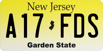 NJ license plate A17FDS