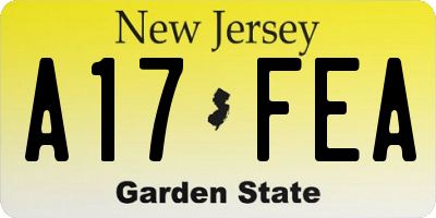 NJ license plate A17FEA