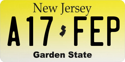 NJ license plate A17FEP