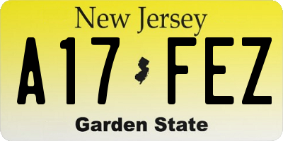 NJ license plate A17FEZ