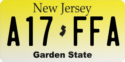 NJ license plate A17FFA