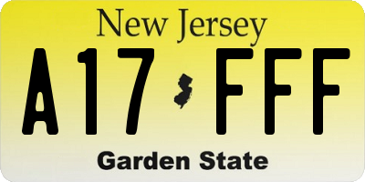 NJ license plate A17FFF