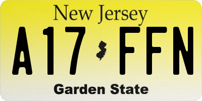 NJ license plate A17FFN