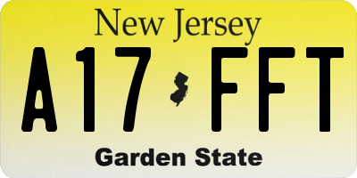 NJ license plate A17FFT