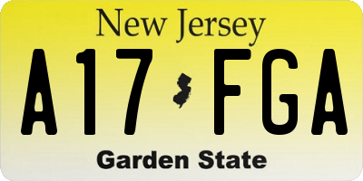 NJ license plate A17FGA