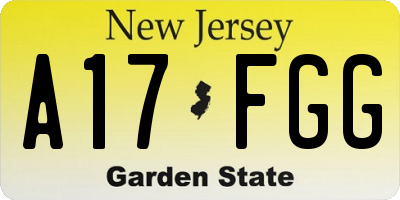 NJ license plate A17FGG