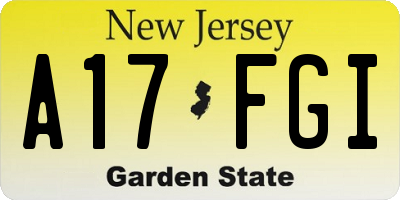 NJ license plate A17FGI