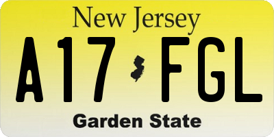 NJ license plate A17FGL