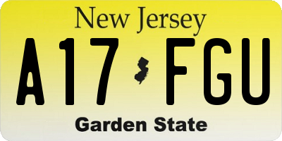 NJ license plate A17FGU