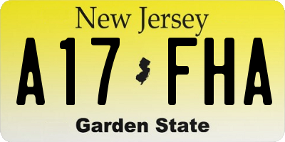 NJ license plate A17FHA