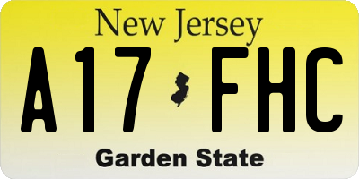 NJ license plate A17FHC