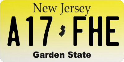 NJ license plate A17FHE