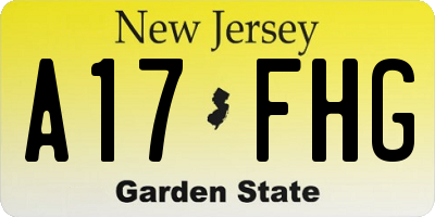 NJ license plate A17FHG