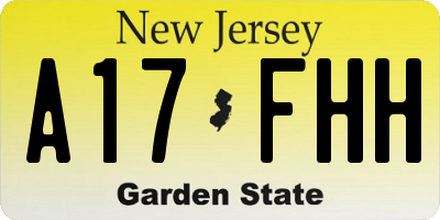 NJ license plate A17FHH