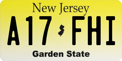 NJ license plate A17FHI