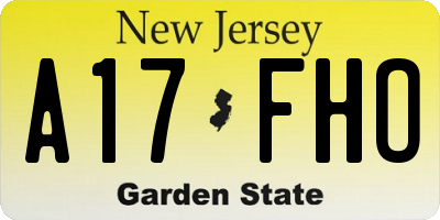 NJ license plate A17FHO