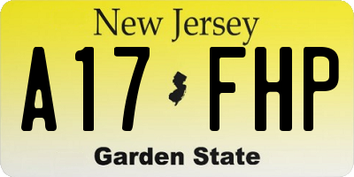 NJ license plate A17FHP