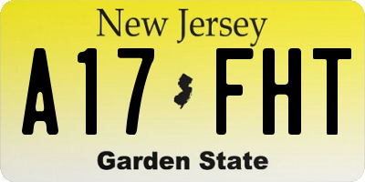 NJ license plate A17FHT