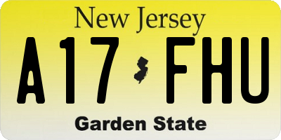 NJ license plate A17FHU