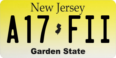 NJ license plate A17FII