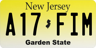 NJ license plate A17FIM