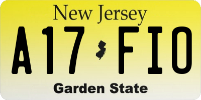 NJ license plate A17FIO