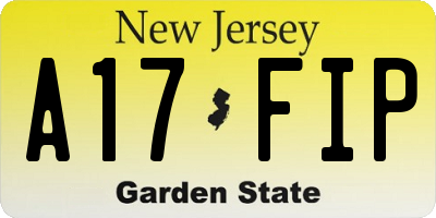 NJ license plate A17FIP