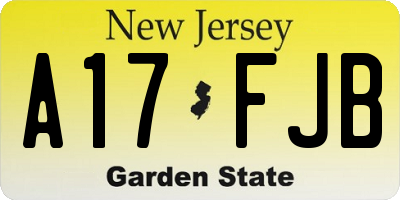 NJ license plate A17FJB