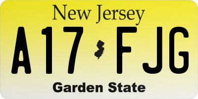 NJ license plate A17FJG