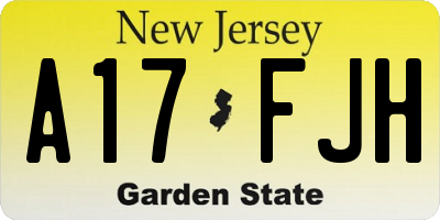 NJ license plate A17FJH