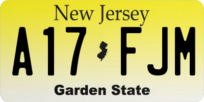 NJ license plate A17FJM