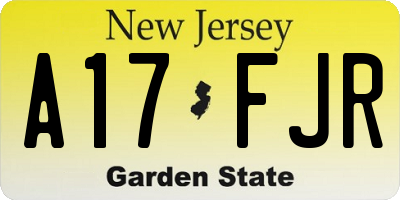 NJ license plate A17FJR