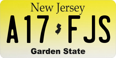 NJ license plate A17FJS