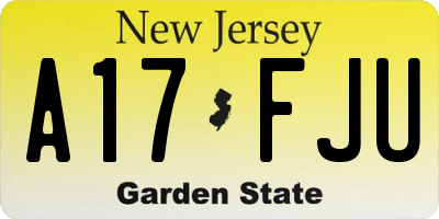 NJ license plate A17FJU