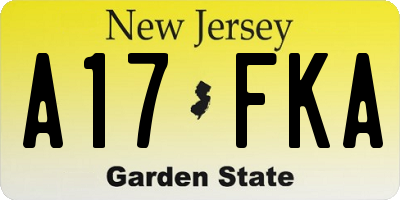 NJ license plate A17FKA