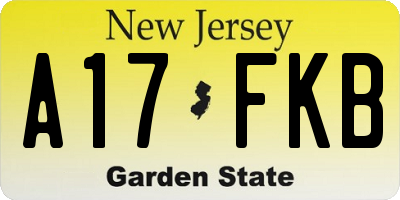 NJ license plate A17FKB