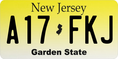NJ license plate A17FKJ