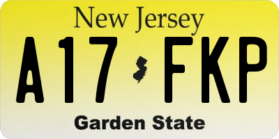 NJ license plate A17FKP