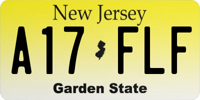 NJ license plate A17FLF